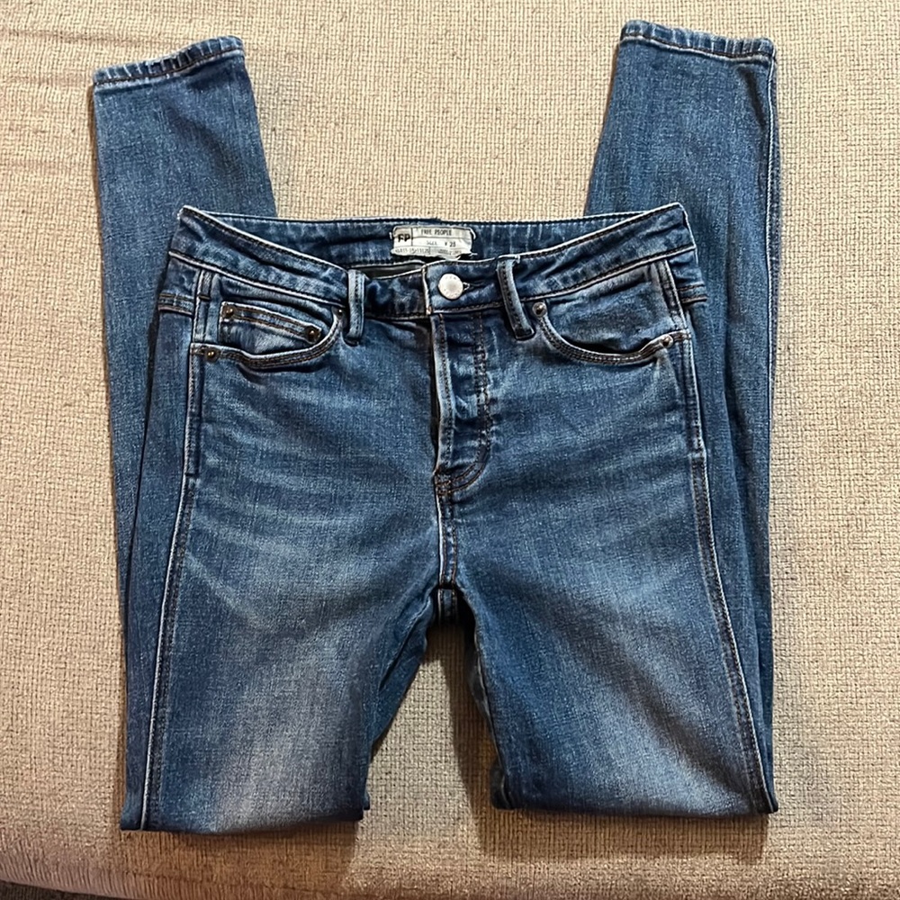 Free People High Rise Skinny Jeans